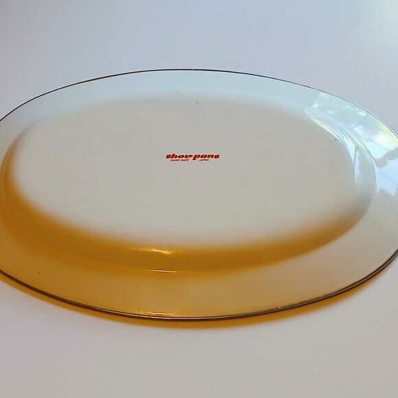 Vintage Japanese Sanko Ware Speckled Brown & Orange Platter GUC - Picture 2 of 5